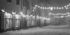 Julbelysning i korsningen mellan Kirkkokatu och Saaristonkatu i Uleåborg 14.12.1951 (beskuren bild), Kaleva / JOKA / Museiverket. Objektinumero: JOKAKAL3B:23499